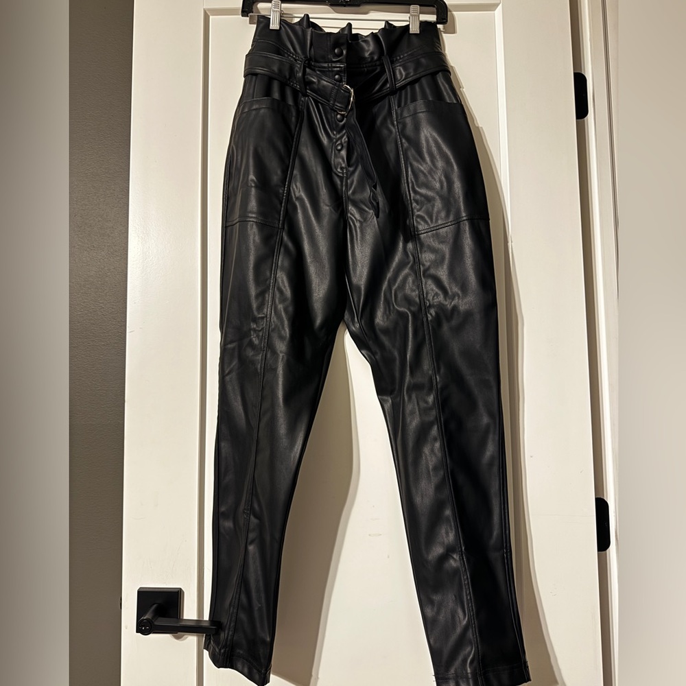 New York & Company Black Faux Leather Pants